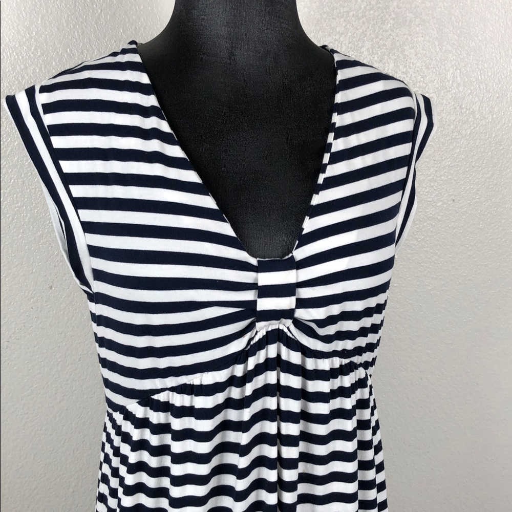 Tommy Hilfiger Maxi Dress Navy and White Striped Cap Sleeve Women’s Size Small - Picture 4 of 9